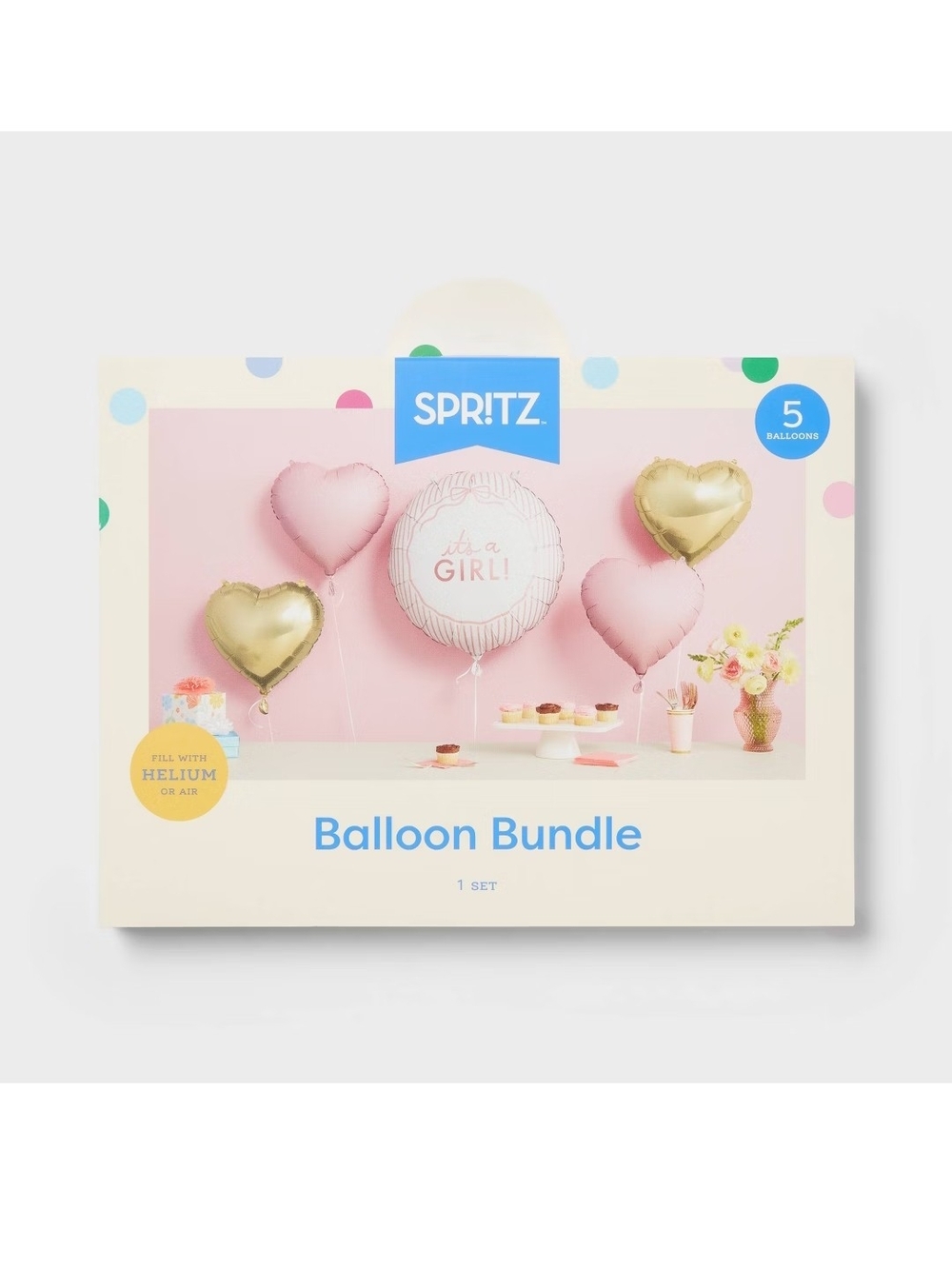 Spritz Pink & Gold Baby Shower Balloon Set